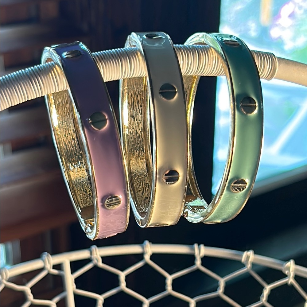 Gold and Enamel Bangle Set